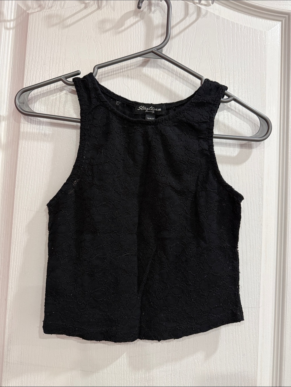 Streetwear Society Black Lace Crop Top